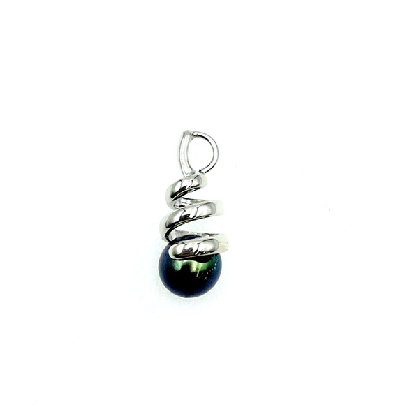 14K White Gold Pearl Swirl Pendant for Necklace - Picture 1 of 2